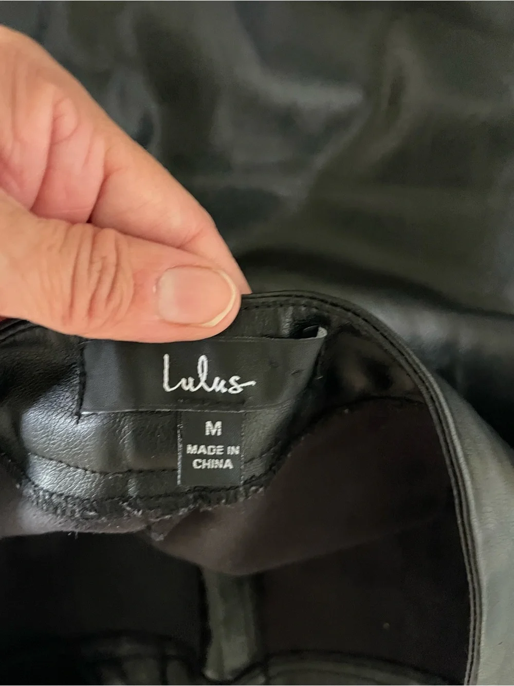 Lulu's Black Faux Leather Skinny Pants